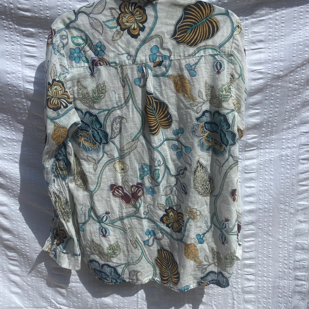 Floral Button Down Shirt - Cotton Large - Picture 6 of 7